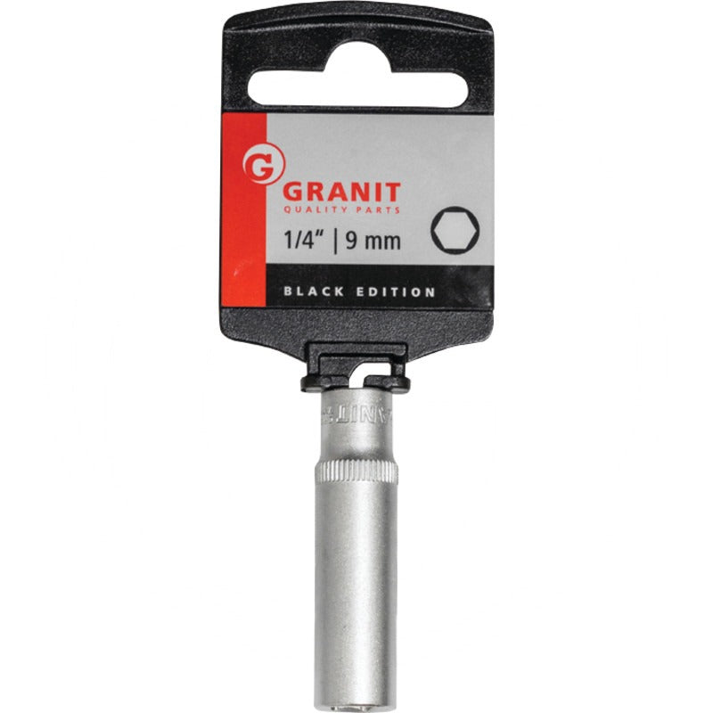 GRANIT BLACK EDITION 1/4" Sechskant-Stecknuss, lang, 9 mm – 50 mm – Bild 2
