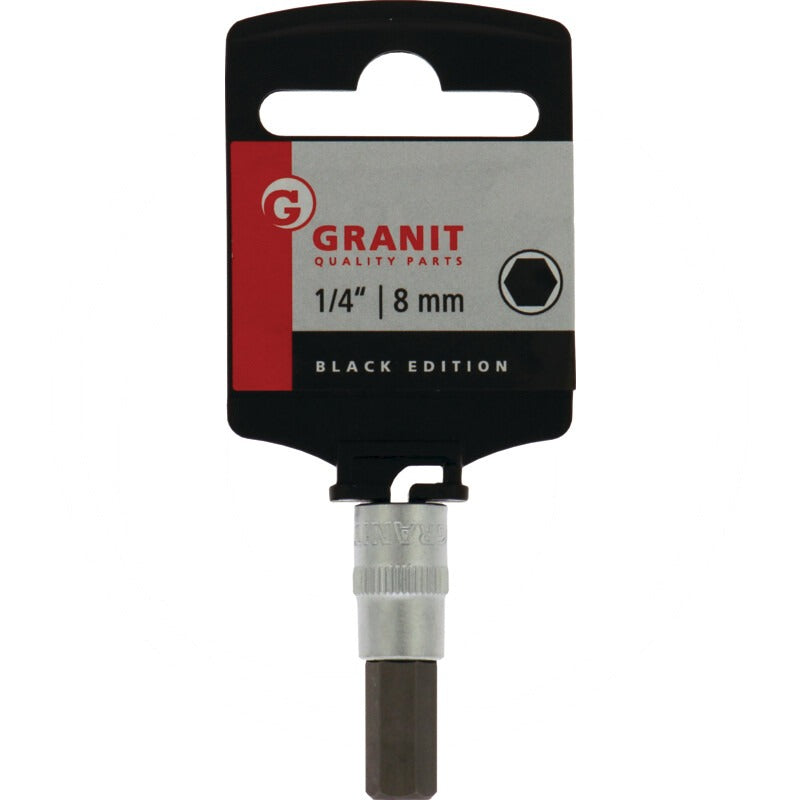 GRANIT BLACK EDITION 1/4" Bit-Stecknuss Innensechskant, 8 mm – 37 mm – Bild 2