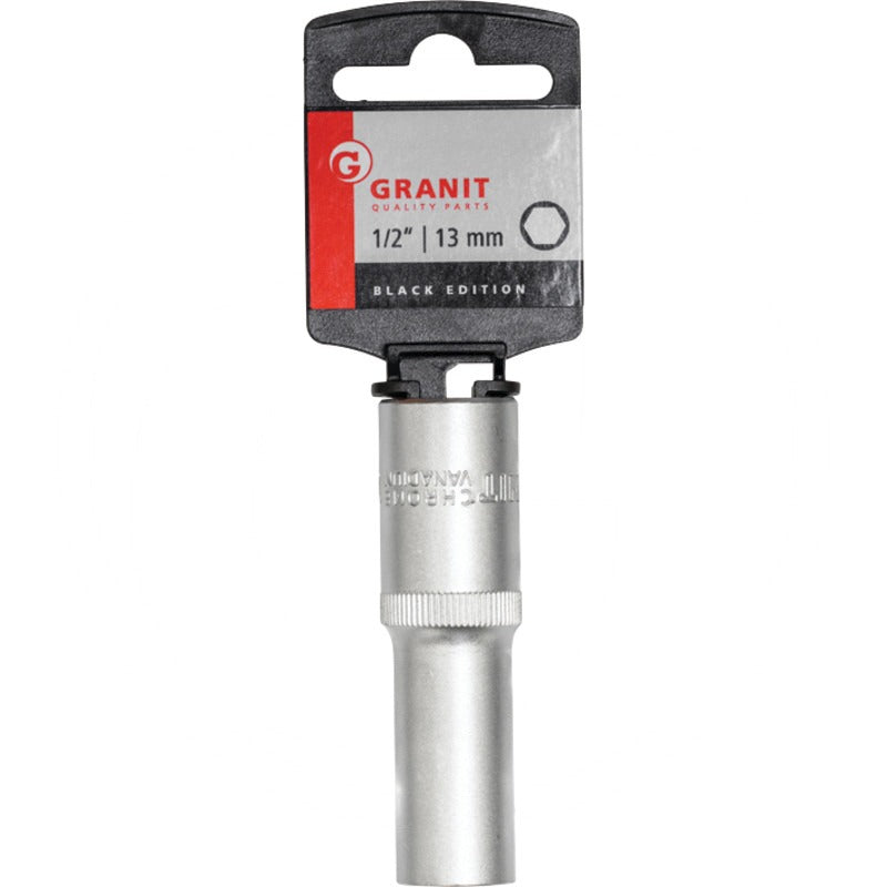 GRANIT BLACK EDITION 1/2" Sechskant-Stecknuss, lang, 13 mm – 75 mm – Bild 2