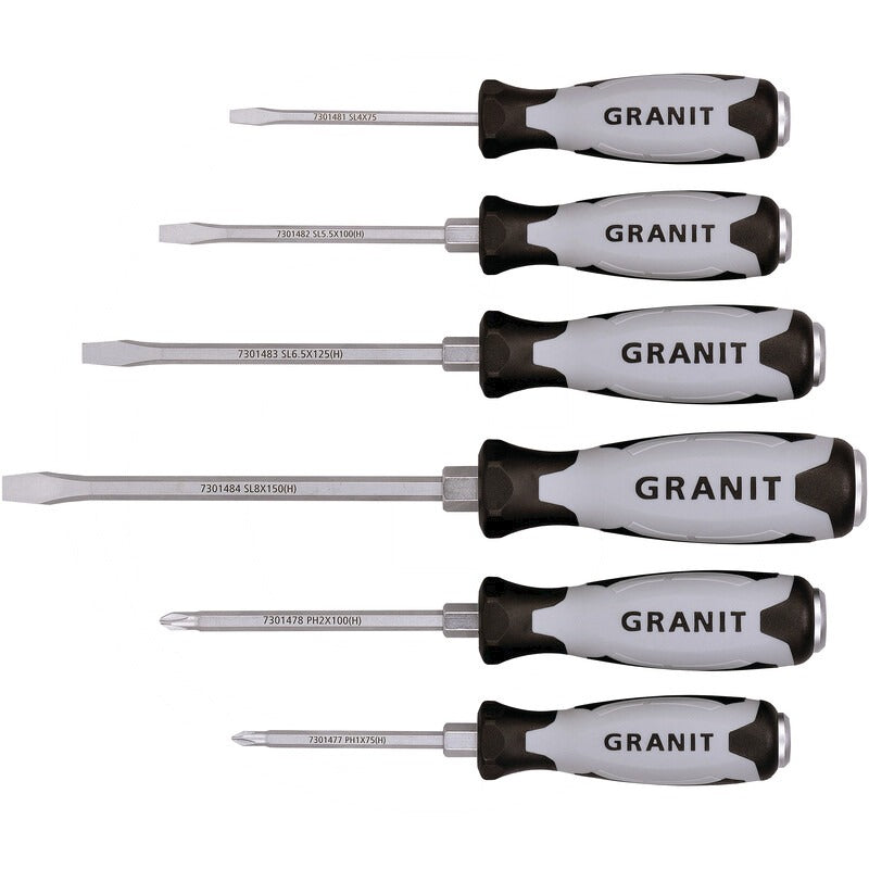 GRANIT BLACK EDITION Schraubendreher-Satz mit Schlagkappe