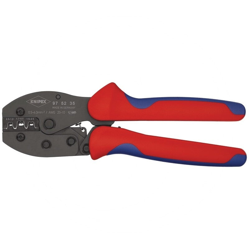 KNIPEX Crimpzange – 220 mm Anwendung für unisolierte, offene Steckv