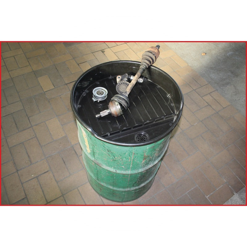 KS TOOLS Polyethylen-Fasstrichter mit Sieb, 30 l – 600 mm