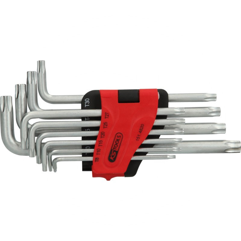 KS Tools Winkelstiftschll. TX m. Loch 10-tlg.