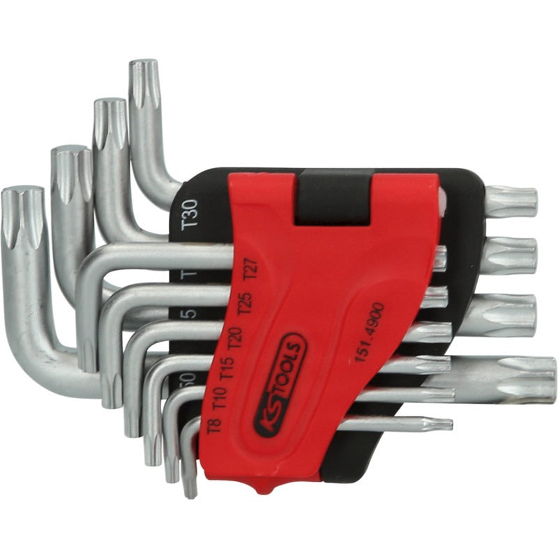KS TOOLS TX Stern-Winkelstiftschlüssel-Satz, kurz, 10-tlg.
