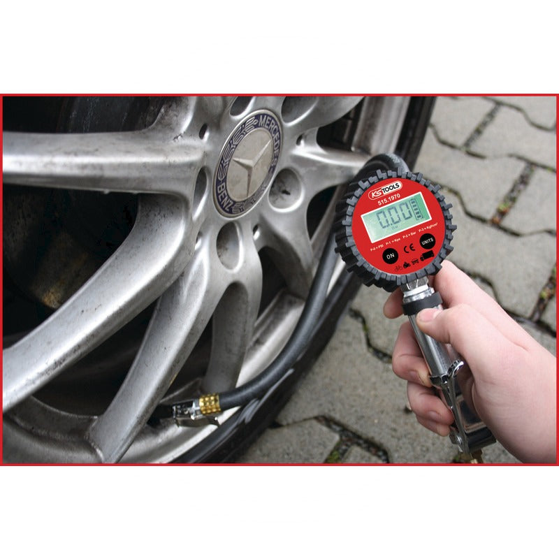 KS Tools Digitaler Druckluft-Reifenfüllmesser – 257 mm