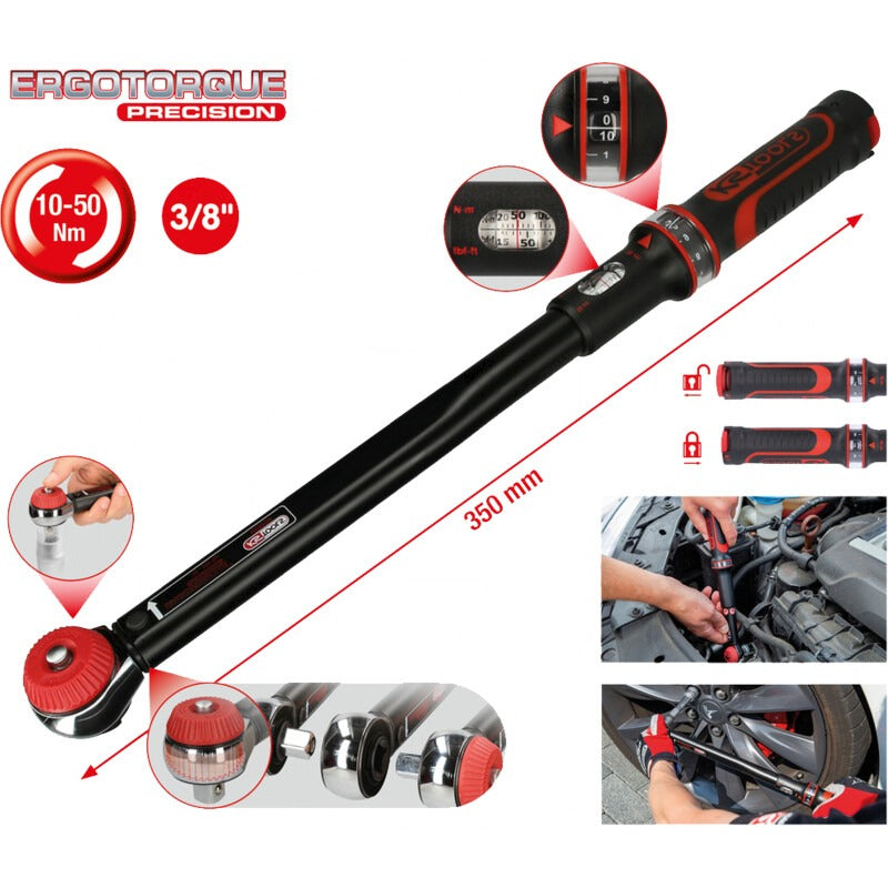 KS TOOLS 3/8" Ratschen-Drehmomentschlüssel – 350 mm – Bild 3