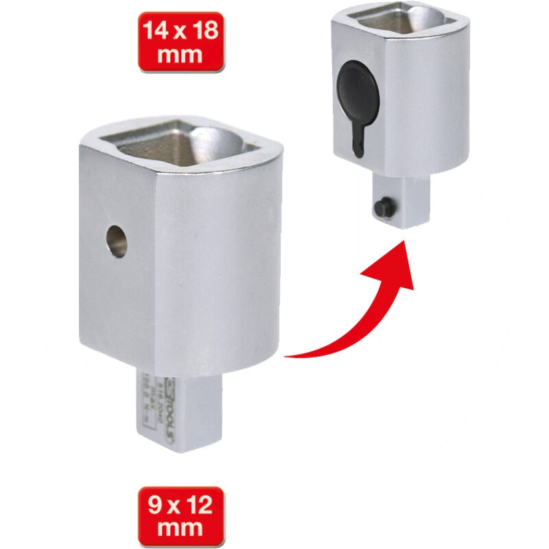 KS Tools 9x12mm Einsteck-Adapter, auf 14x18mm – 53 mm