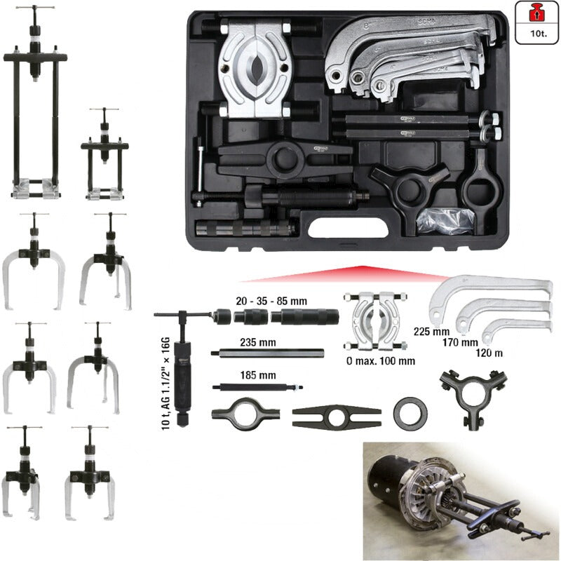 KS TOOLS Hydraulik-Abziehersatz 2- und 3-armig – 490 mm – Bild 3
