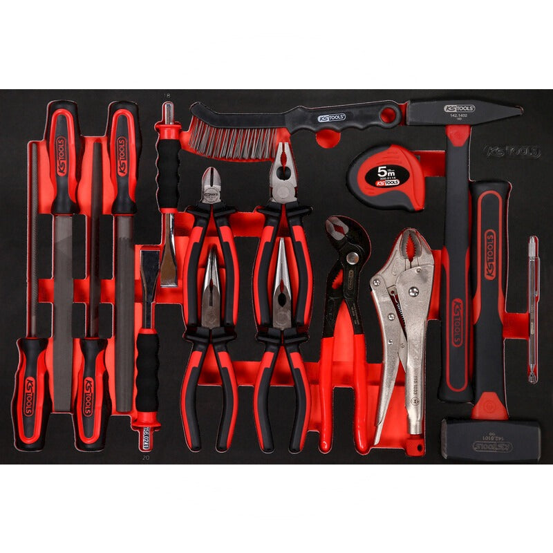 KS Tools Werkzeugsatz Zangen Hammer Meißel – 388 mm
