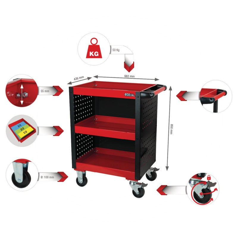 KS Tools Werkstatt-Servicewagen – 680 mm