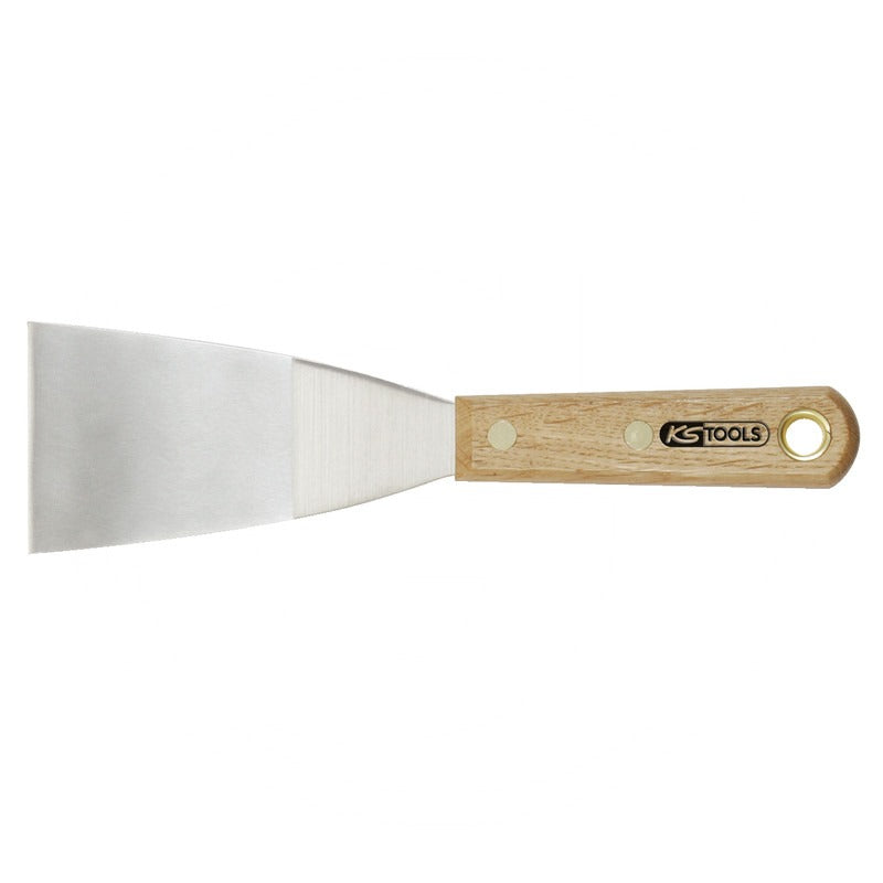 KS Tools Edelstahl-Spachtel, 63mm, mit Holzgriff – 225 mm