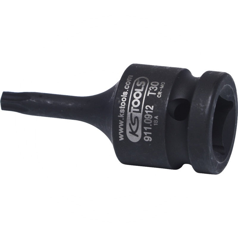 KS TOOLS 1/2" Kraft-Bit-Stecknuss TX, kurz, T30 – 57 mm