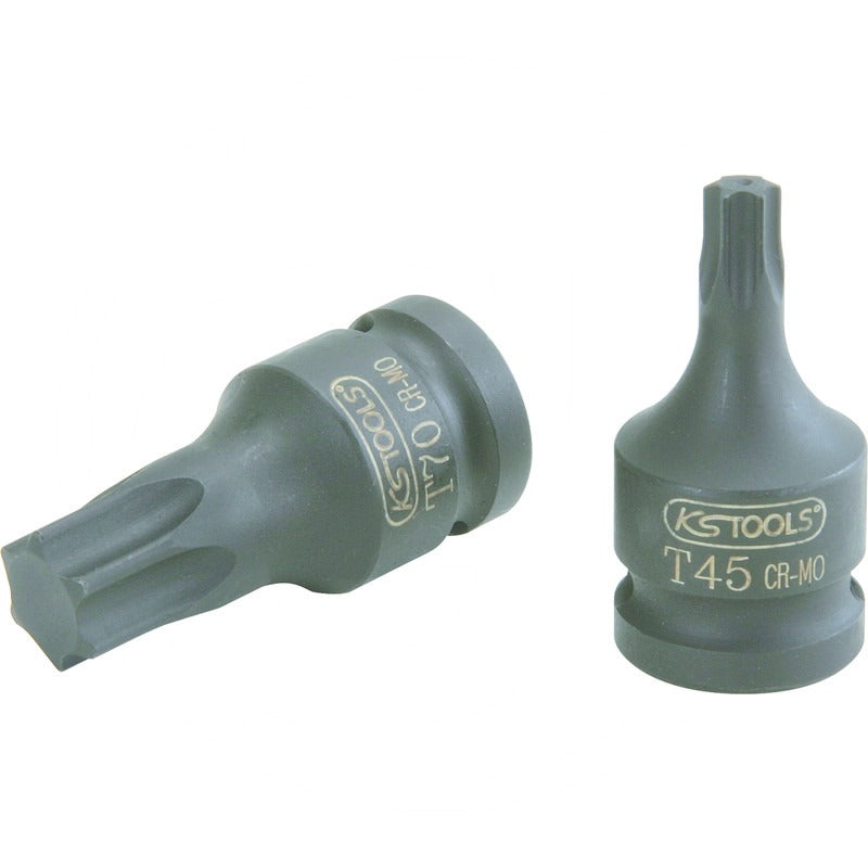 KS TOOLS 1/2" Kraft-Bit-Stecknuss TX, kurz, T40 – 57 mm