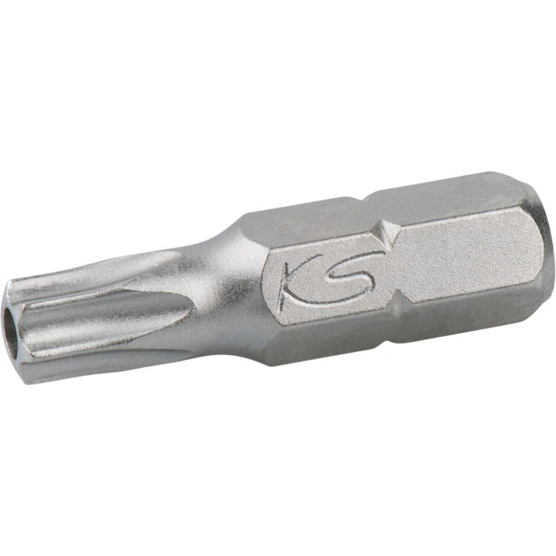 KS TOOLS 1/ 4' Bit TX mit Bohrung, 25mm, TB25 – 25 mm