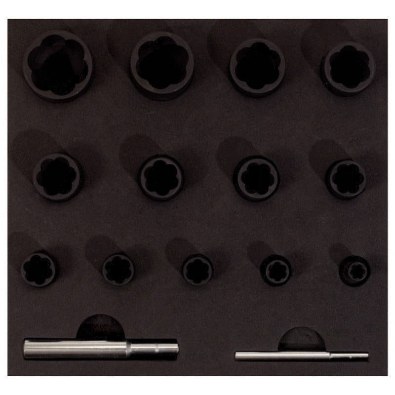 KS TOOLS 1/4" +1/2" Spiral-Profil Stecknusssatz – 241 mm