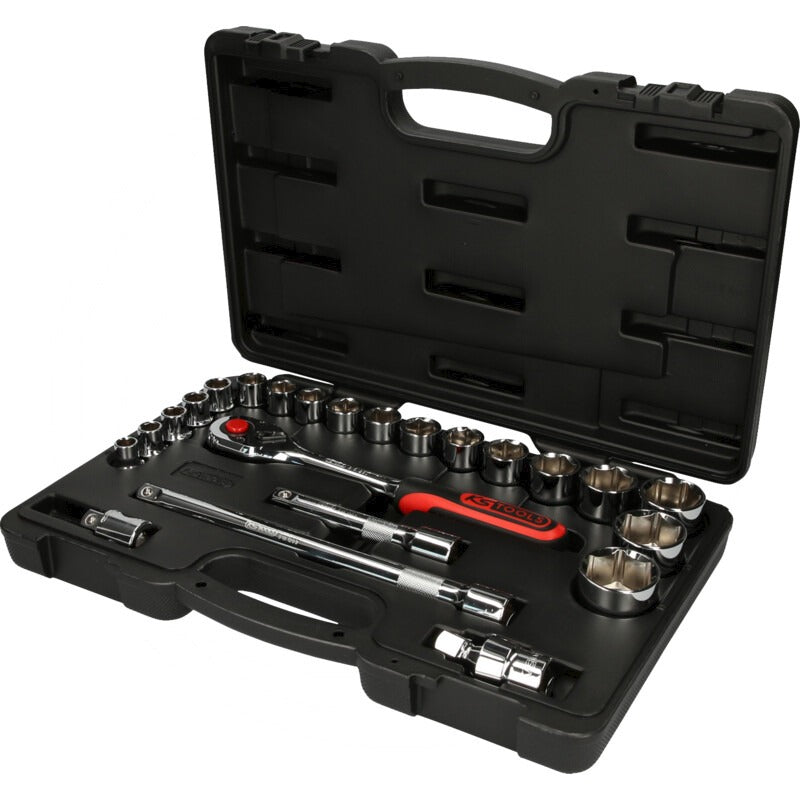 KS Tools 1/2" CHROME+Steckschlüssel Satz, 23tlg – 387 mm