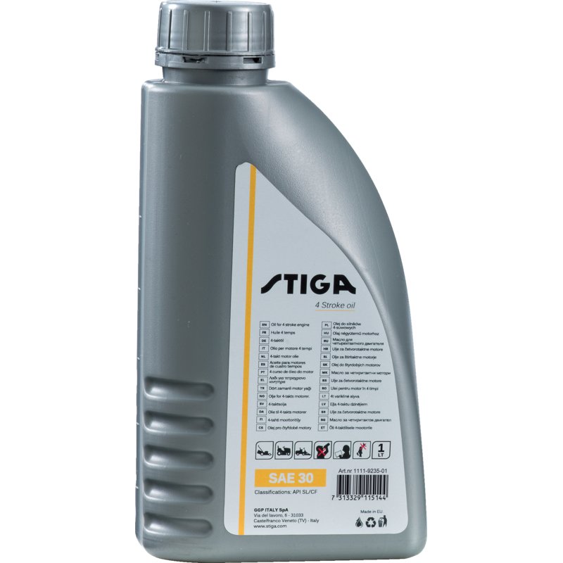 Motoröl SAE 30 Stiga 1111-9235-01 – 1 Liter Flasche, API SL,CF, ACEA A3,B4