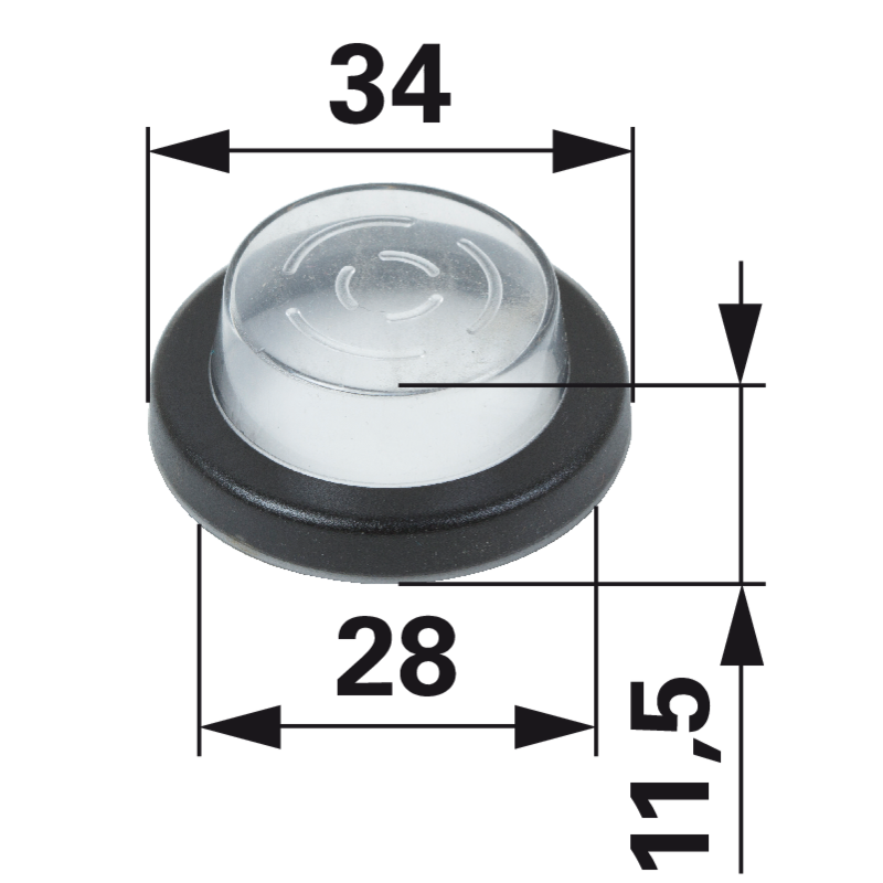 Abdeckkappe Stiga 118203852/0 – Außendurchmesser 34 mm, Innendurchmesser 28 mm