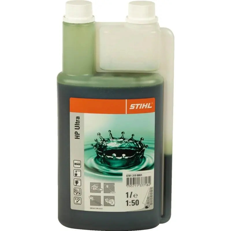 Zweitaktöl Stihl HP Ultra 07813198061 – 1-Liter-Dosierflasche, vollsynthetisches Zweitaktmotorenöl