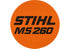 Typenschild für MS 260, für Motorsäge Stihl Stihl