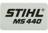 Typenschild MS 440, für Motorsäge Stihl Stihl