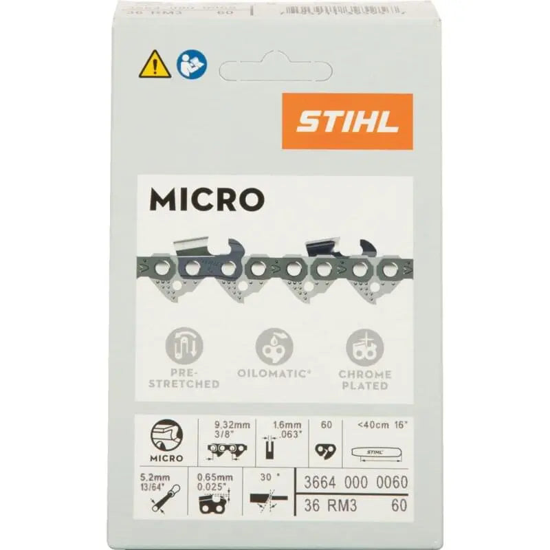 Stihl 36640000060 Sägekette Detailansicht – rapid micro 3, Schwertlänge 40 cm