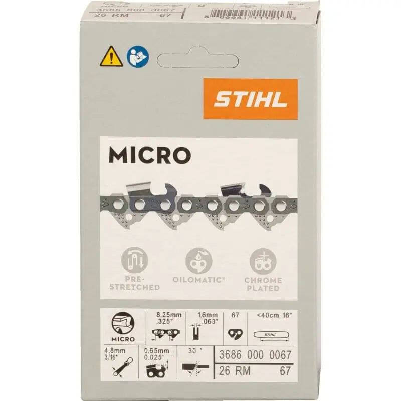 Stihl Original-Sägekette 36860000067 – Detailansicht Treibglieder und Schneidezähne