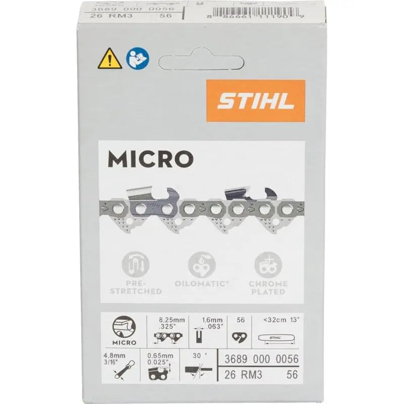 Stihl Sägekette 36890000056 – Detailansicht Sicherheitstreibglied und Halbmeißel-Ausführung