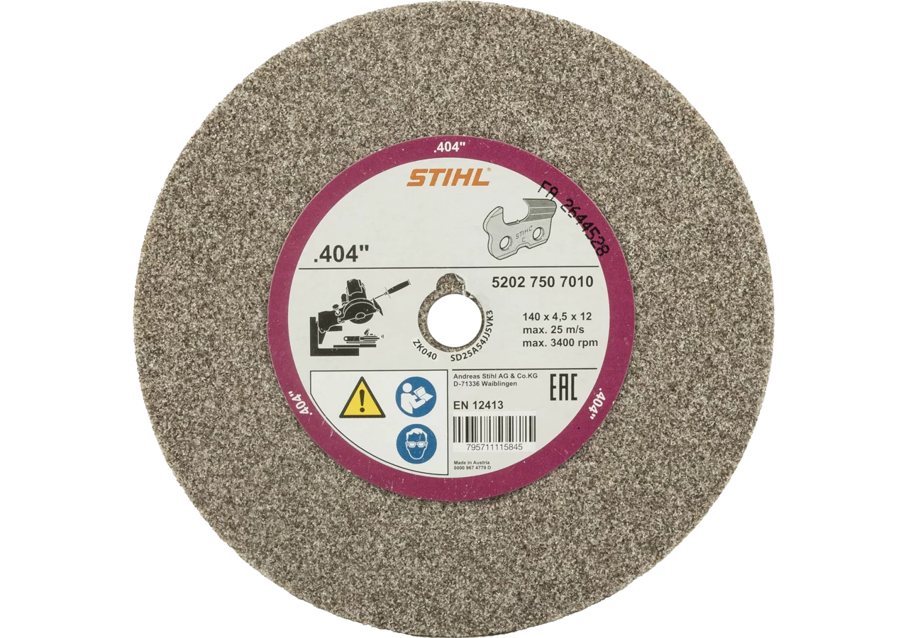 Schleifscheibe AD 140 mm, ID 12 mm, H 4,5 mm Stihl Stihl