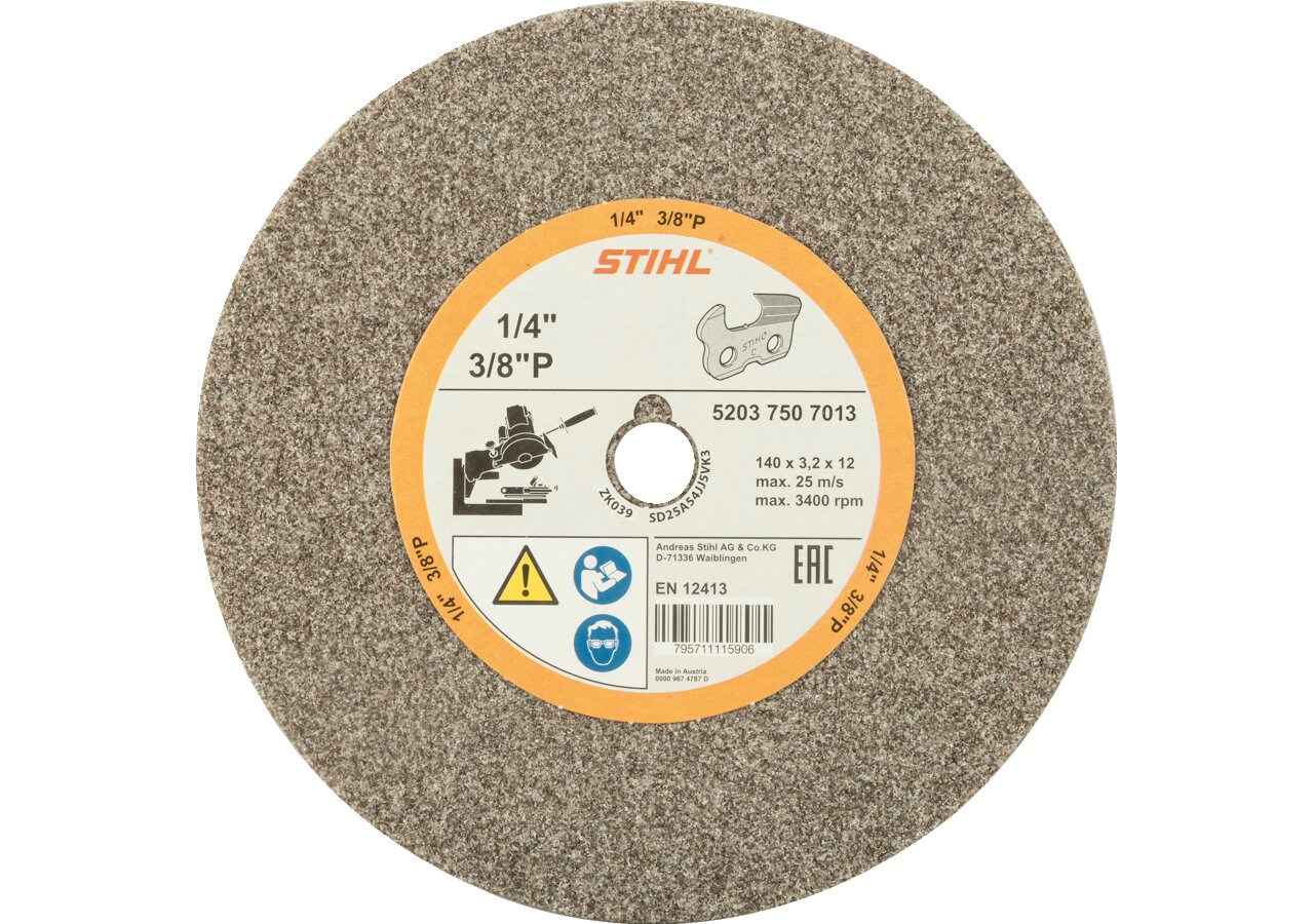 Schleifscheibe AD 140 mm, ID 12 mm, H 3,2 mm Stihl Stihl