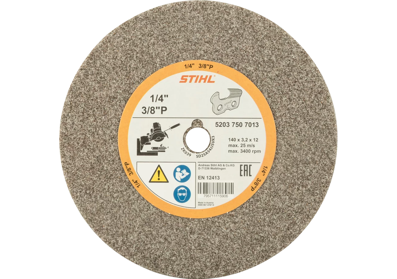 Schleifscheibe AD 140 mm, ID 12 mm, H 3,2 mm Stihl Stihl