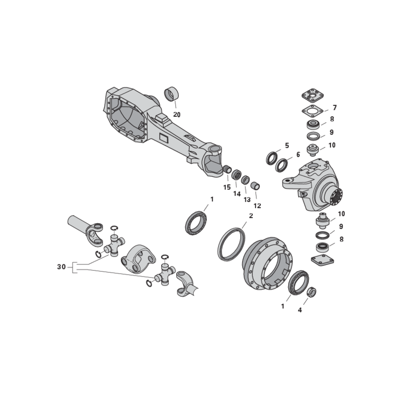 Achsteile Dana Spicer Massey Ferguson DANA_720520_MF für Dana-Achse 720/520