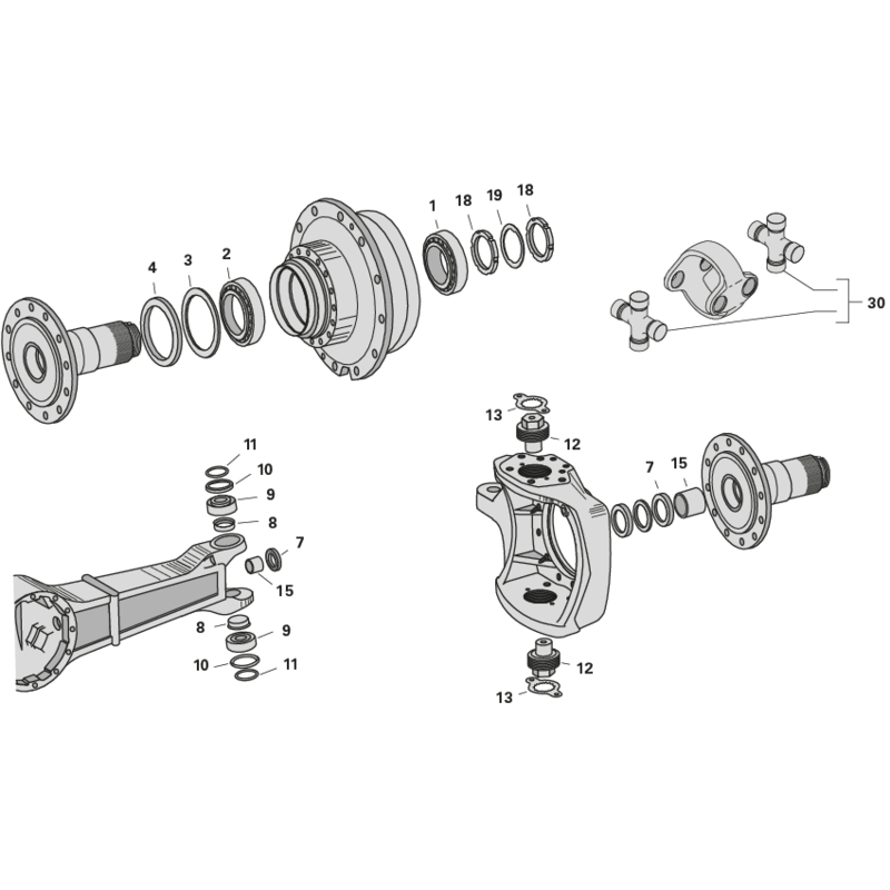ZF Achsteile für Fendt mit ZF-Achse APL1351 ZF