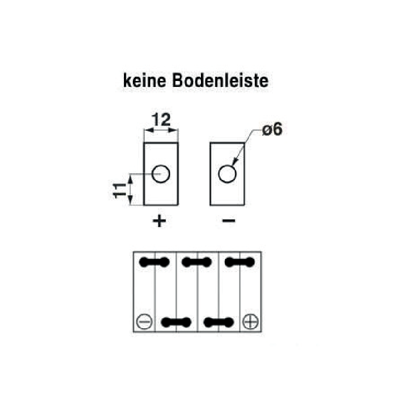 Batterie Fulbat 520 12 F50-N18L-A – Seitenansicht mit Polausführung 5