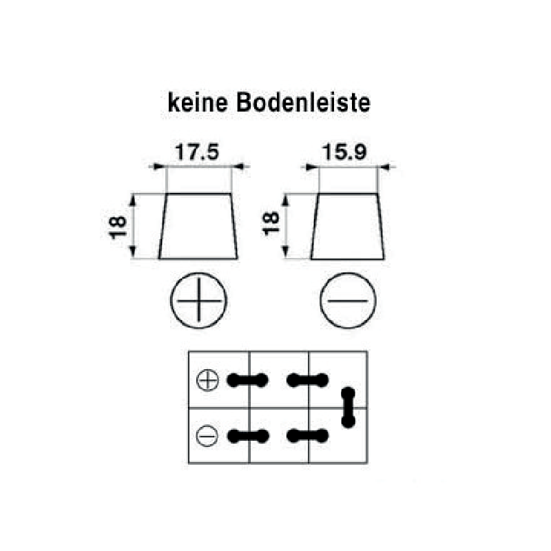 Prillinger Premium Batterie 73011 – Seitenansicht mit Polausführung 1