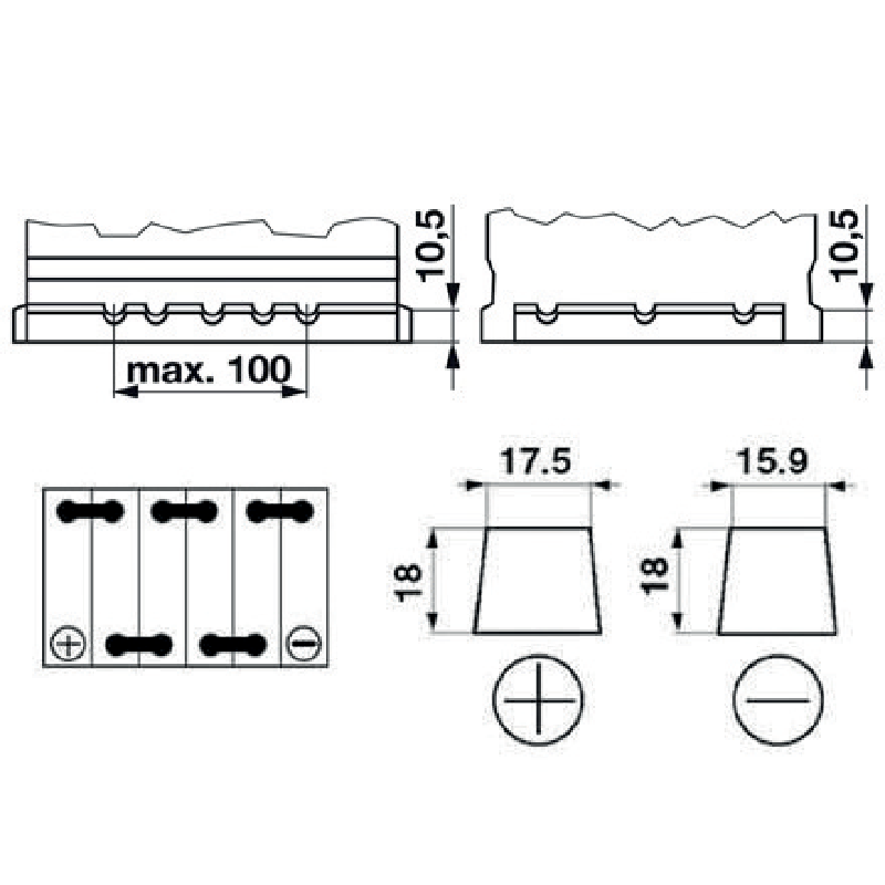 Batterie 12 V 45 Ah 54565 Prillinger Premium – Detailansicht Bodenleiste B13