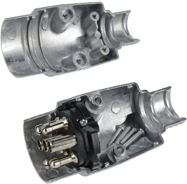 Anhängerstecker 7-polig, Aluminium, 12V, Schraubklemmen