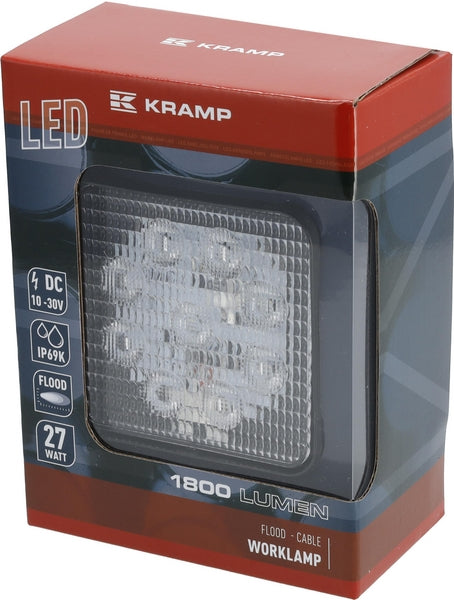 Arbeitsscheinwerfer, 10-30V, LED, 1800lm, Quadratisch passend für Universal