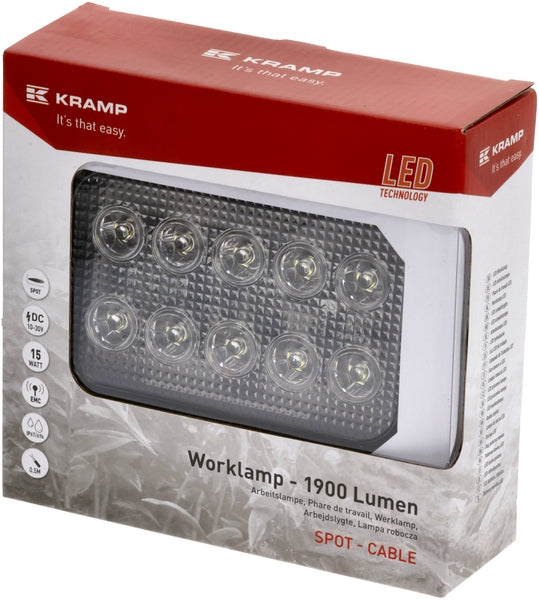 Arbeitsscheinwerfer, 10-30V, LED, 1900lm, Rechteckig passend für Universal