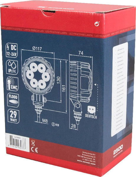 Arbeitsscheinwerfer, 10-30V, LED, 2500lm, Rund passend für Universal