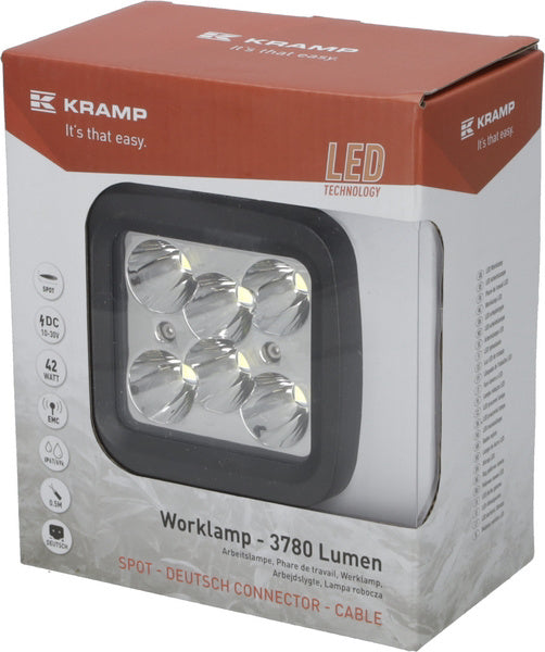Arbeitsscheinwerfer, 10-30V, LED, 3780lm, Quadratisch passend für Universal