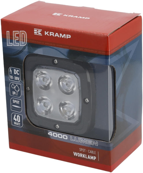 Arbeitsscheinwerfer, 10-30V, LED, 4000lm, Quadratisch passend für Universal