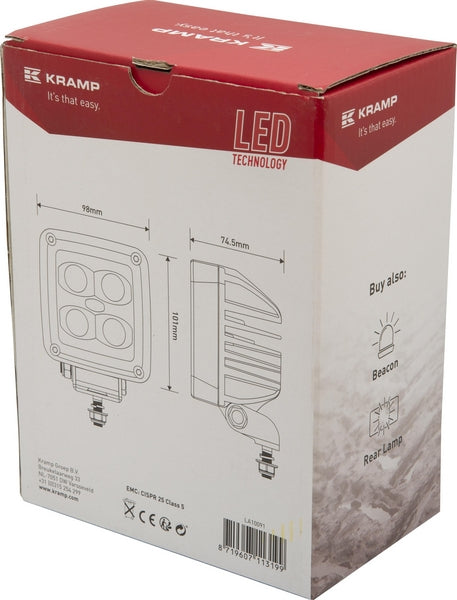 Arbeitsscheinwerfer, 10-30V, LED, 4500lm, Quadratisch passend für Universal