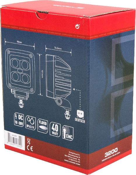 Arbeitsscheinwerfer, 10-30V, LED, 4500lm, Quadratisch passend für Universal