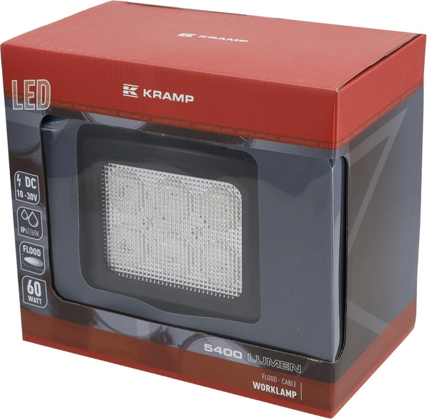 Arbeitsscheinwerfer, 10-30V, LED, 5400lm, Quadratisch passend für Universal