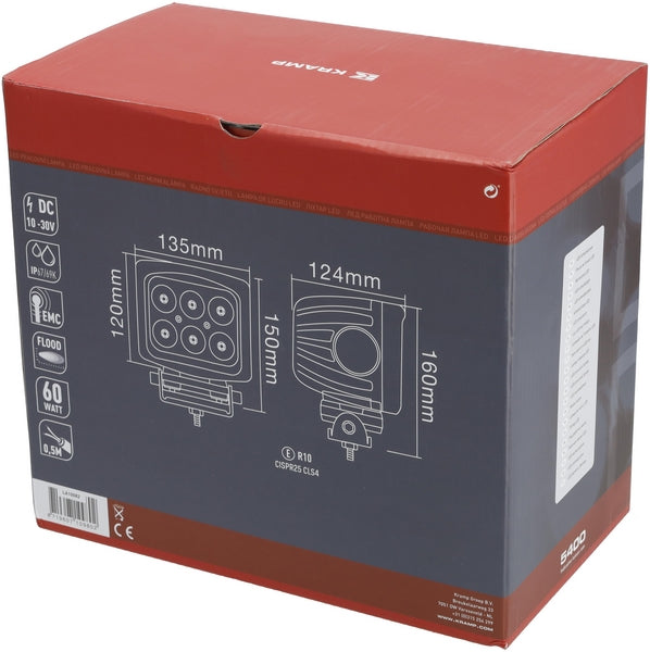 Arbeitsscheinwerfer, 10-30V, LED, 5400lm, Quadratisch passend für Universal