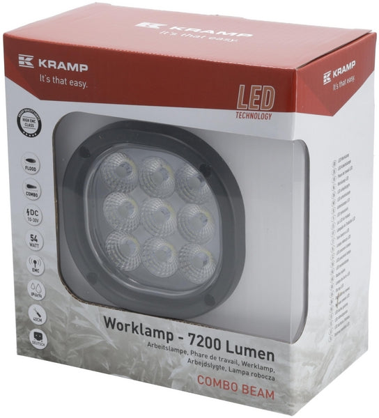 Arbeitsscheinwerfer, 10-30V, LED, 7200lm, Quadratisch passend für Valtra, Valmet