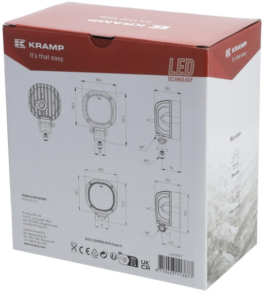 Arbeitsscheinwerfer, 10-30V, LED, 7200lm, Quadratisch passend für Valtra, Valmet