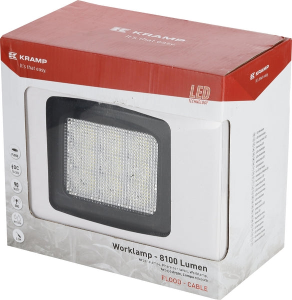 Arbeitsscheinwerfer, 10-30V, LED, 8100lm, Quadratisch passend für Universal