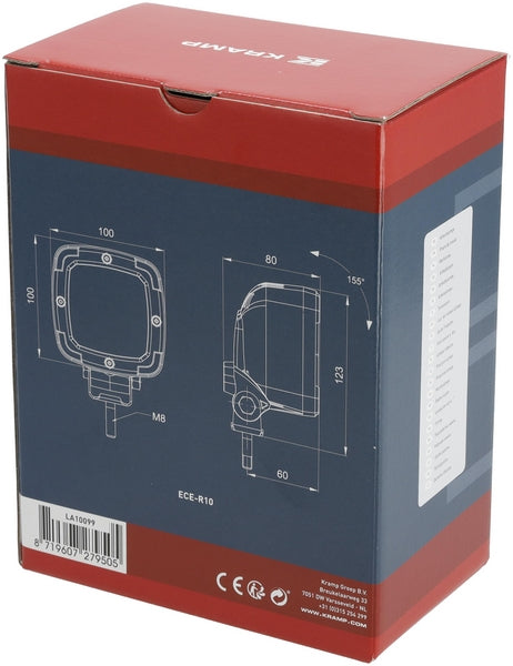 Arbeitsscheinwerfer, 12-55V, LED, 1800lm, Quadratisch passend für Universal, Case IH